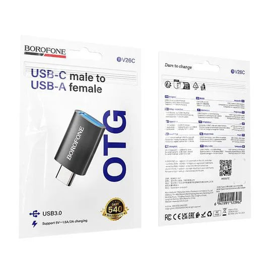 Borofone – BV26C – Adaptateur OTG USB-C vers USB 3.0