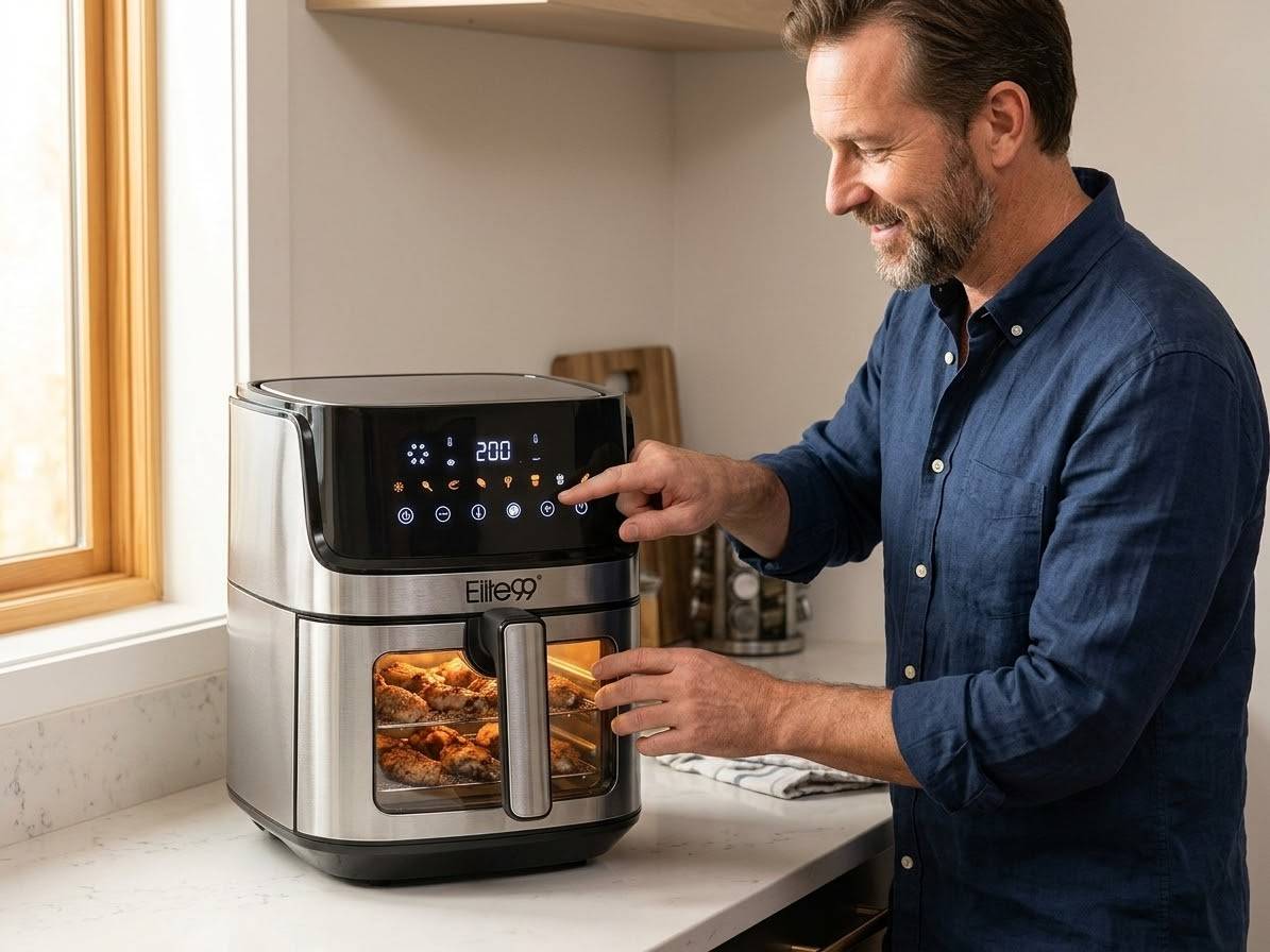 Elite99 – ELT-3200 – Friteuse à Air Sans Huile Digitale - Puissance 2000 W