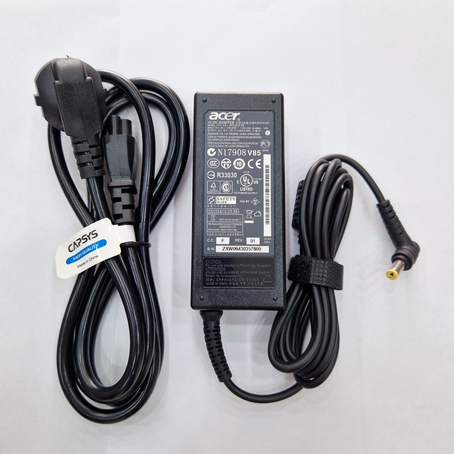 Chargeur Laptop Acer Original 65W 19V 3.42A – Fiche jaune avec Câble Trèfle Neuf