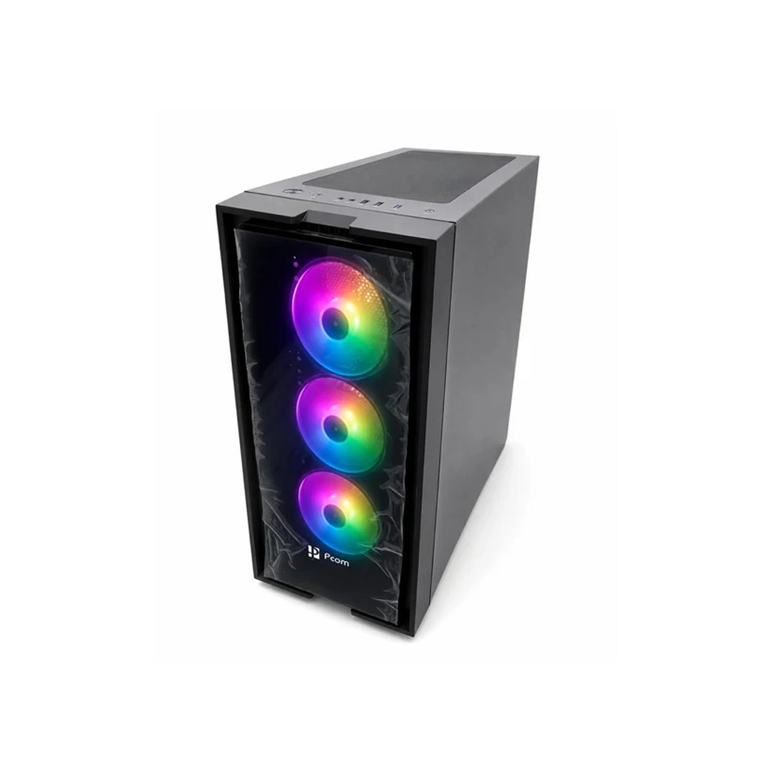 Boitier PC Gamer Pcom - Verre Trempe - Noir