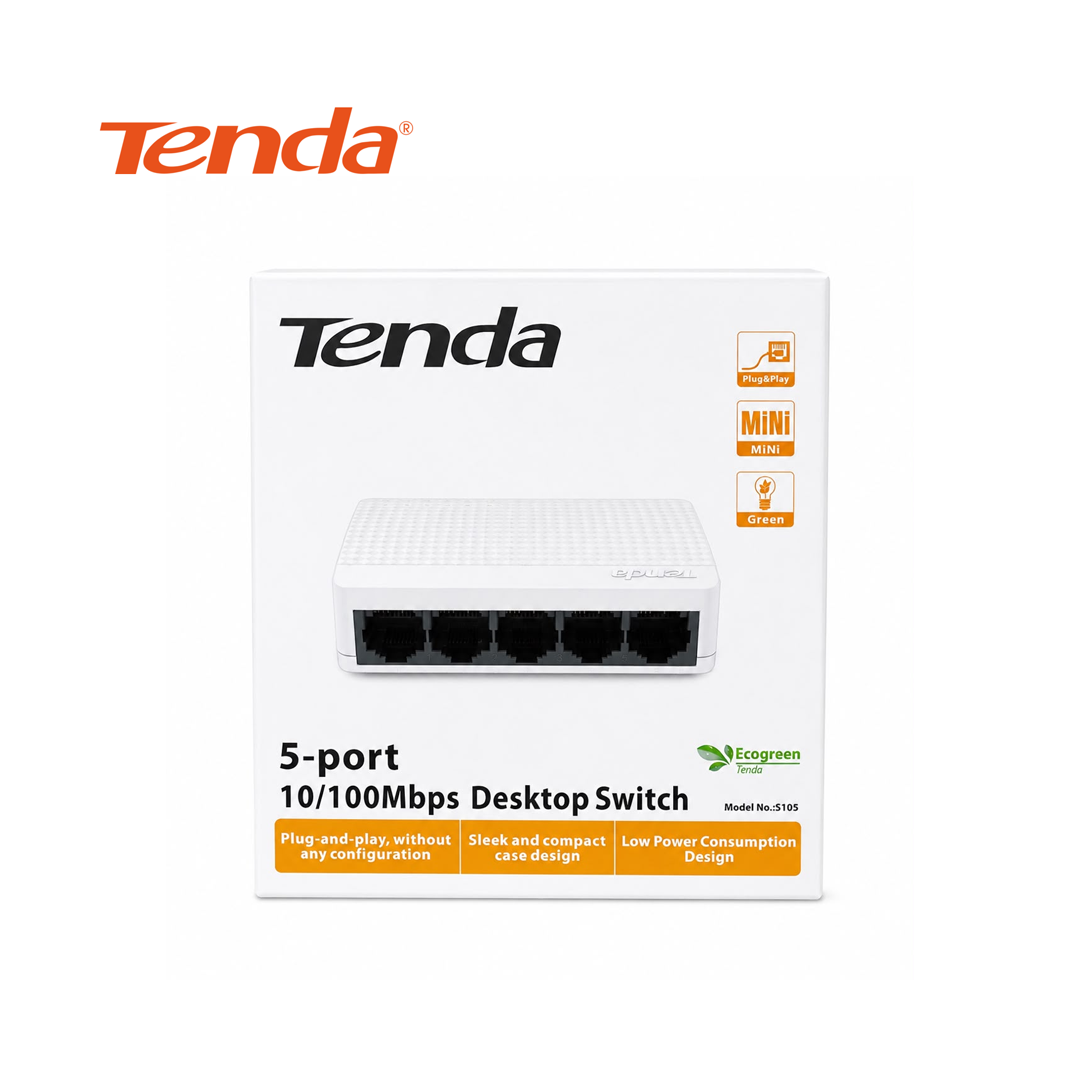 Switch Réseau Ethernet Tenda S105 - 5 Ports 10/100 Mbps Desktop