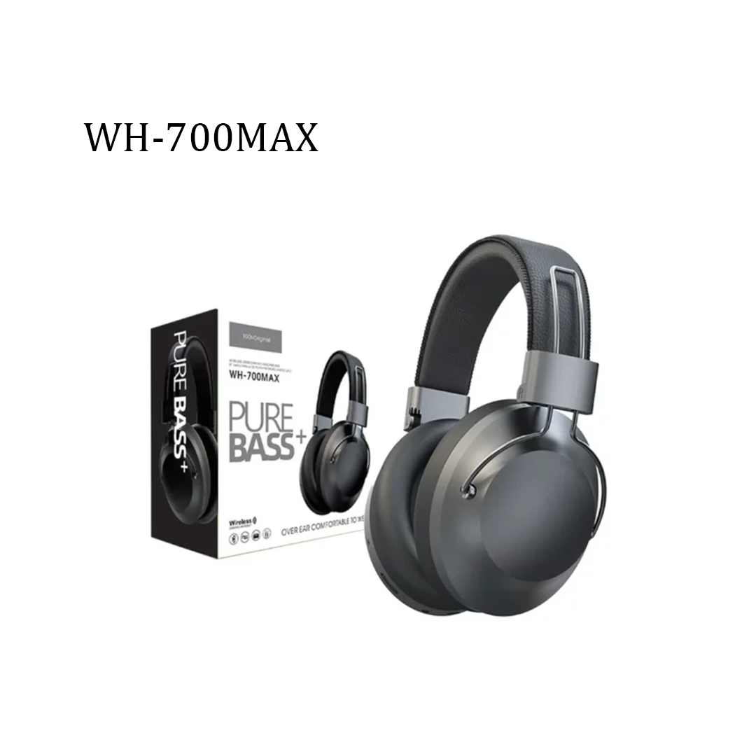 Casque Sans Fil Bluetooth WH-700MAX - Pure Bass+, Radio FM & Lecteur SD