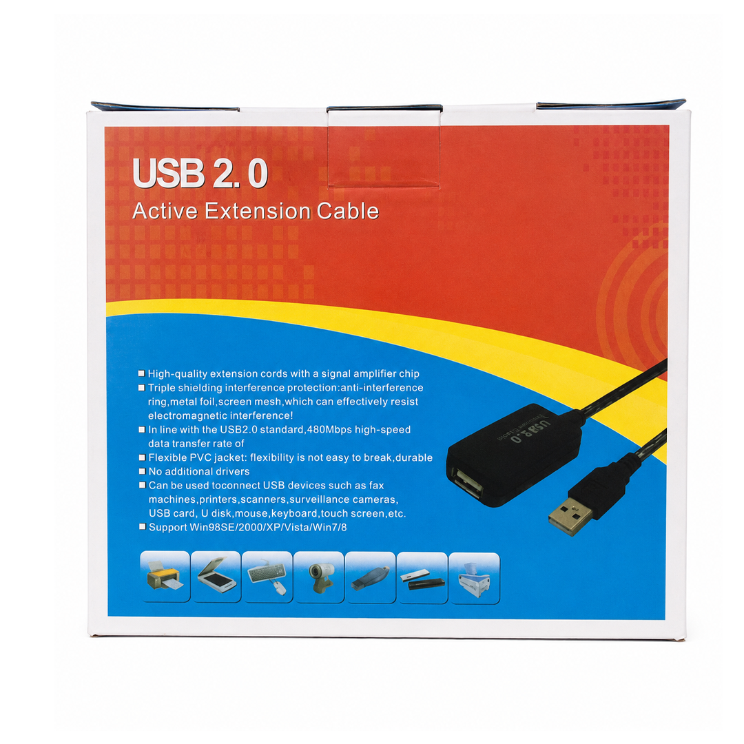 Cable d'Extension USB 2.0 Actif - Rallonge USB avec Amplificateur (5m / 10m)