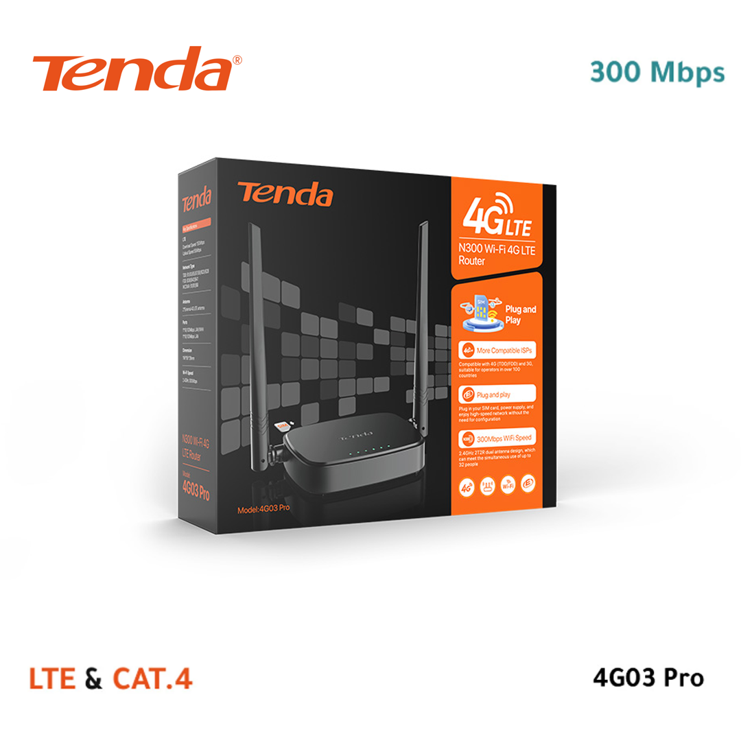 Routeur 4G LTE Wi-Fi N300 TENDA 4G03 Pro