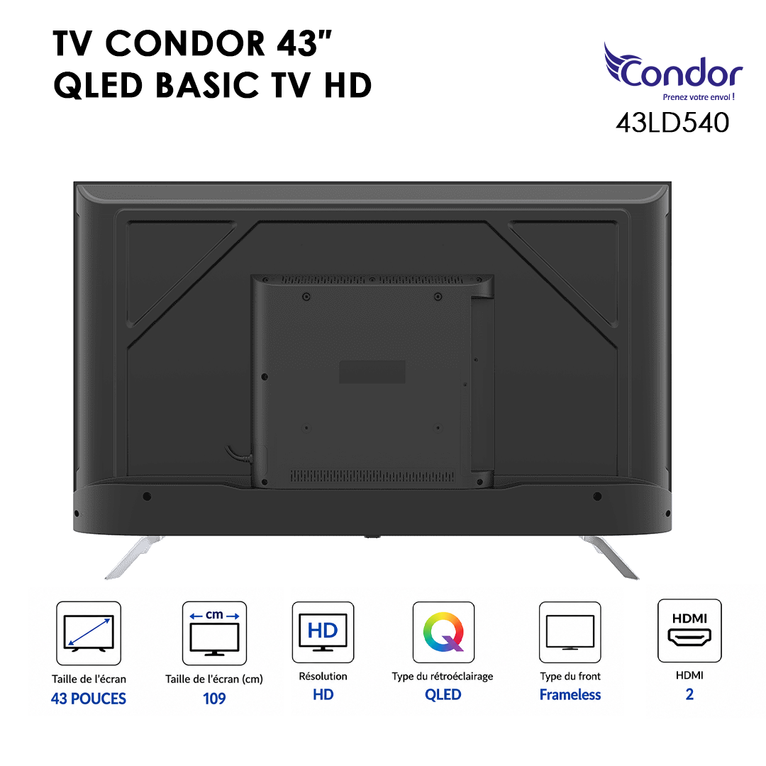 TV CONDOR 43″ QLED BASIC TV HD 43LD540