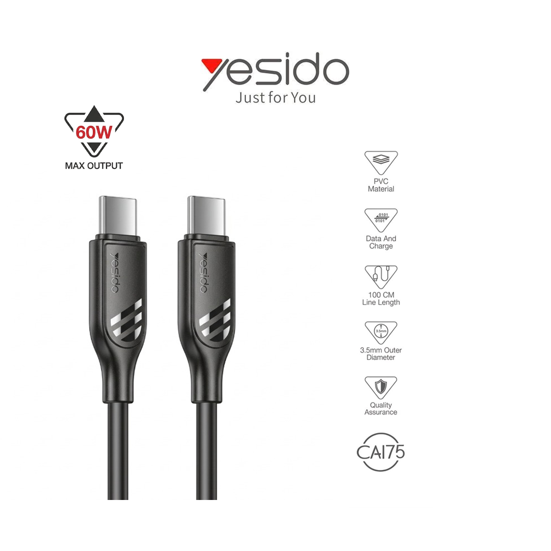 Cable Double Type-C Yesido CA175 - Fast Charge PD 60W (1m)