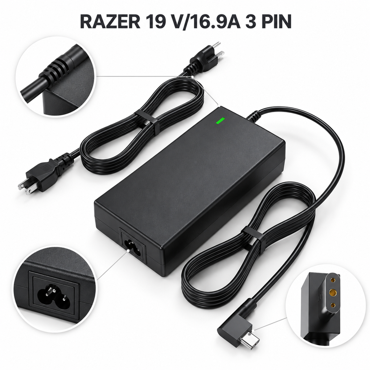 Chargeur Laptop Razer Original 330W 19V 16.9A – Fiche 3PIN Excellent État