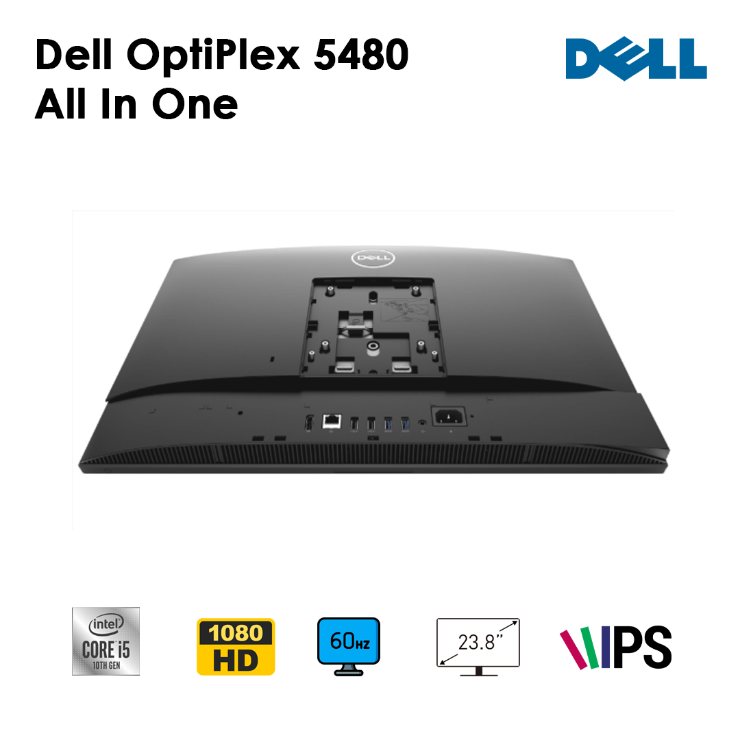 Dell OptiPlex 5480 ALL-IN-ONE – Intel® Core™ i5 10ᵉ Generation/RAM 8 Go/ SSD 256 Go / 512 Go 24″ Utilisé en Excellent État