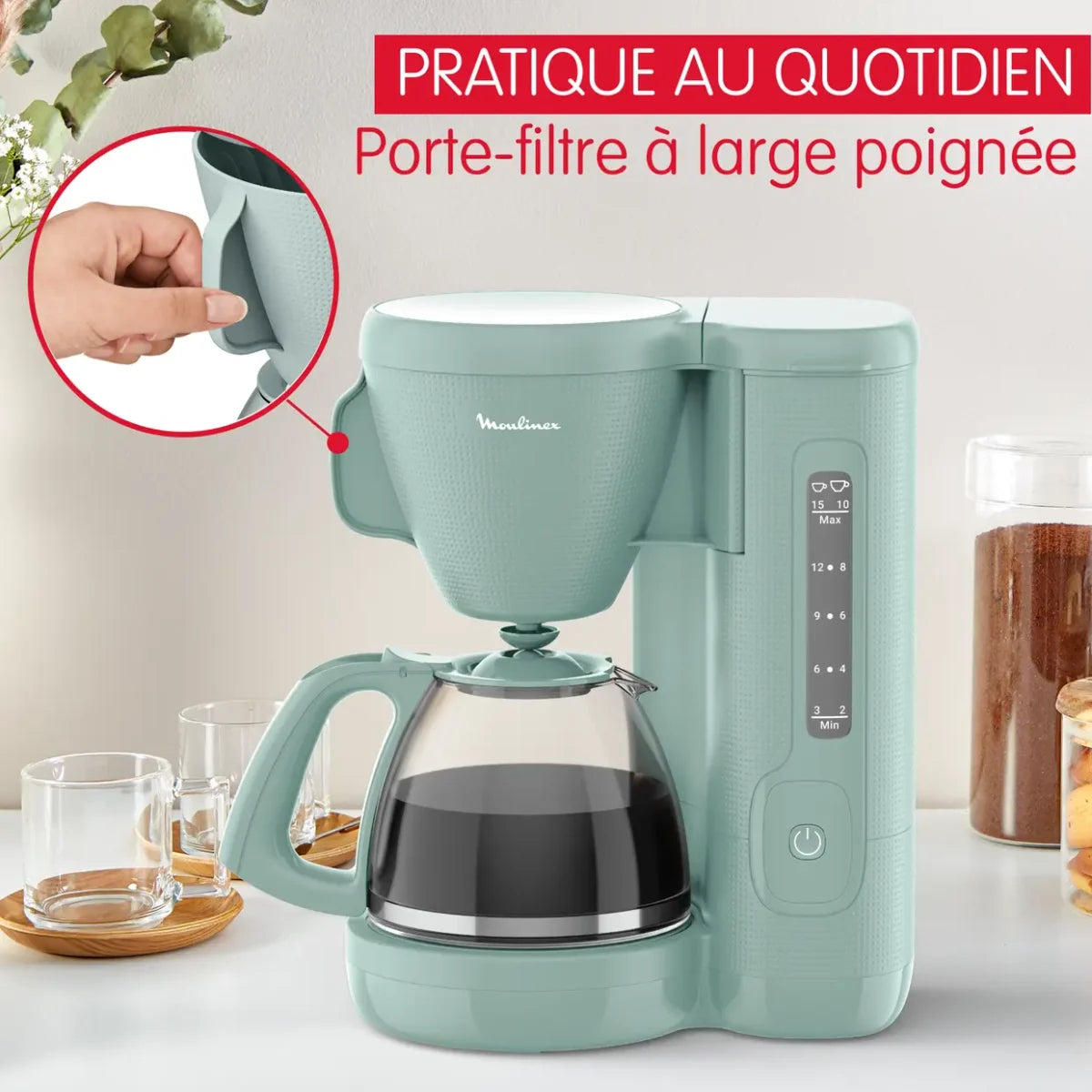 Moulinex – Eucalyptus FG2M1310 – Cafetière Filtre - Capacité 1.25 L