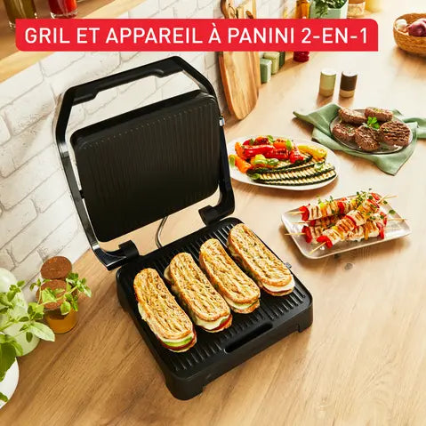 Tefal – Inicio Adjust GC272D10 – Grill Viande et Panini 2-en-1 - Puissance 2000 W