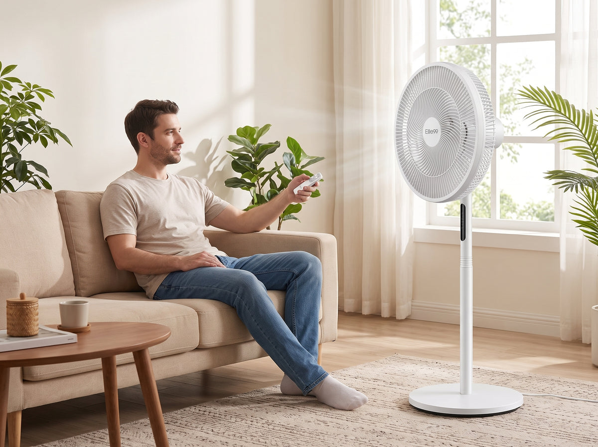 Elite99 ELT-1535 – Ventilateur Multiposition 2-en-1 (Pied et Bureau) – Télécommande