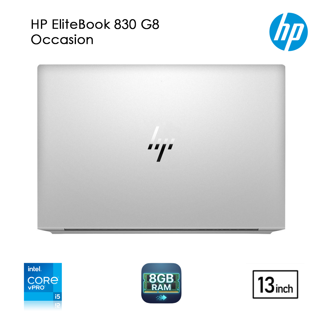HP EliteBook 830 G8 13.3" i5 11ème Gen / 8 Go / 256 Go SSD Occasion – Excellent État