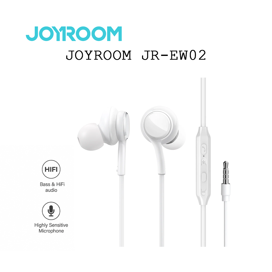 Écouteurs Filaire JOYROOM JR-EW02 Intra-Auriculaires avec Micro – Jack 3,5 mm Hi-Fi