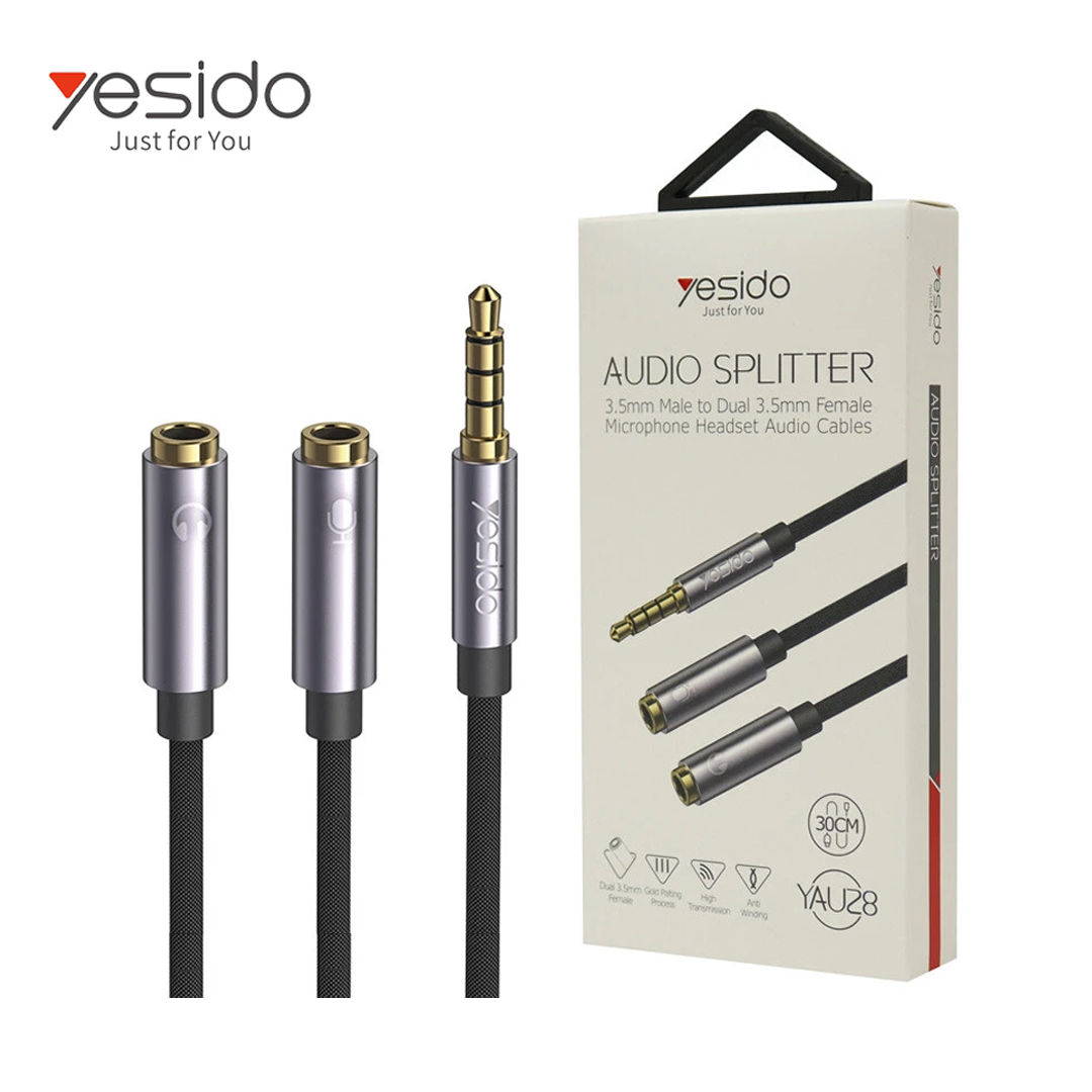Splitter Audio 3.5mm Yesido YAU28 pour Casque et Micro (30cm)