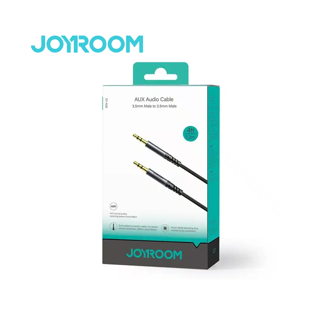 Cable Audio AUX Jack 3.5mm Mâle vers Mâle Joyroom (1.2m) - SY-A08