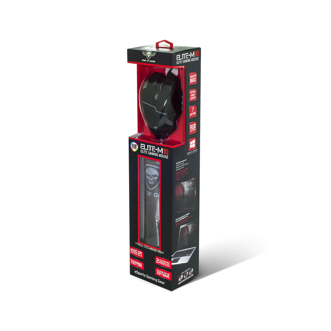 Souris Gamer RGB Spirit of Gamer Elite-M10 + Tapis de Souris