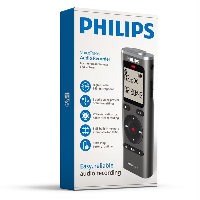 Enregistreur Vocal Philips VoiceTracer - 8 Go