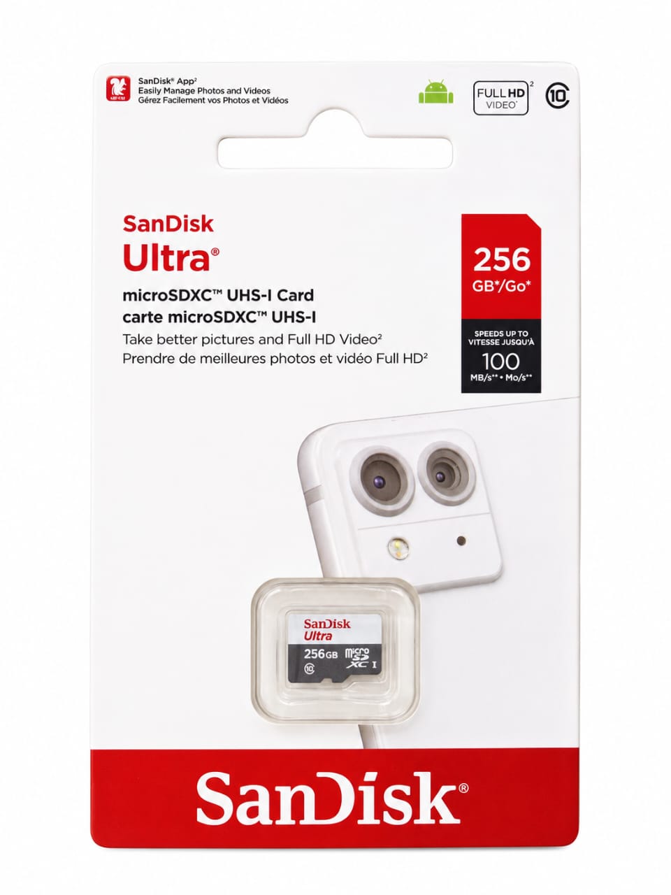 Carte mémoire microSDHC SanDisk 8 Go avec Adaptateur SD
