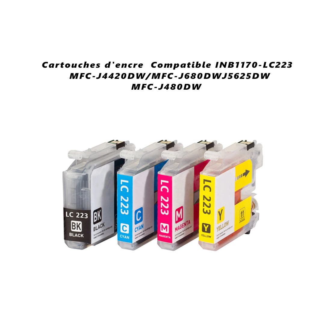 cartouches d'encre Compatible INB1170-LC223 /MFC-J4420DW/MFC-J680DW/J5625DW/MFC-J480DW