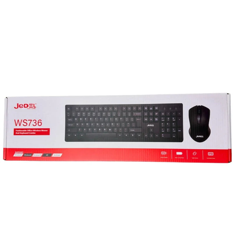 Combo Clavier et Souris Sans Fil Jedel WS736