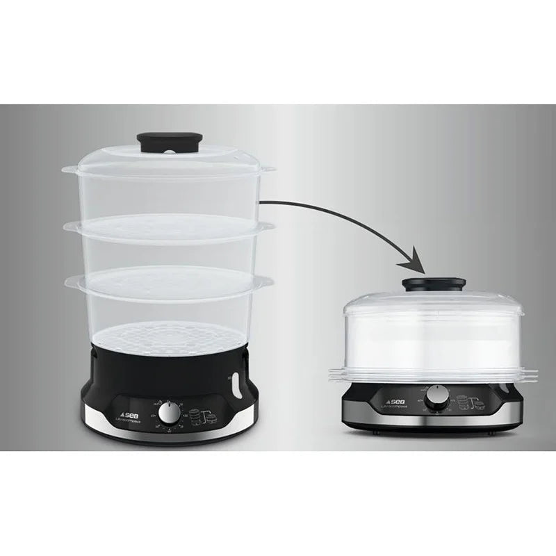 Seb VC204800 Cuiseur vapeur Ultracompact 9L – 3 bols, 800W