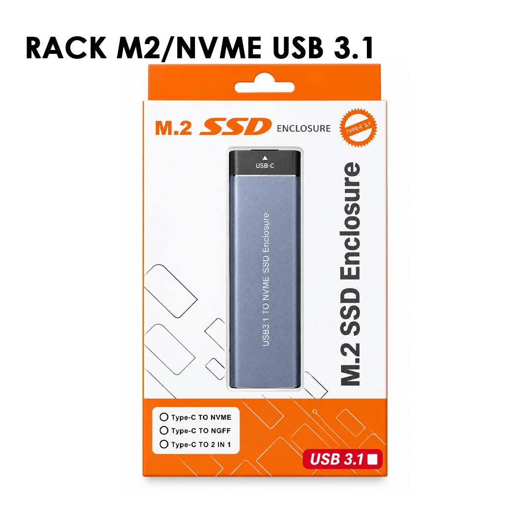 Boitier SSD M.2 NVMe/NGFF USB-C 3.1