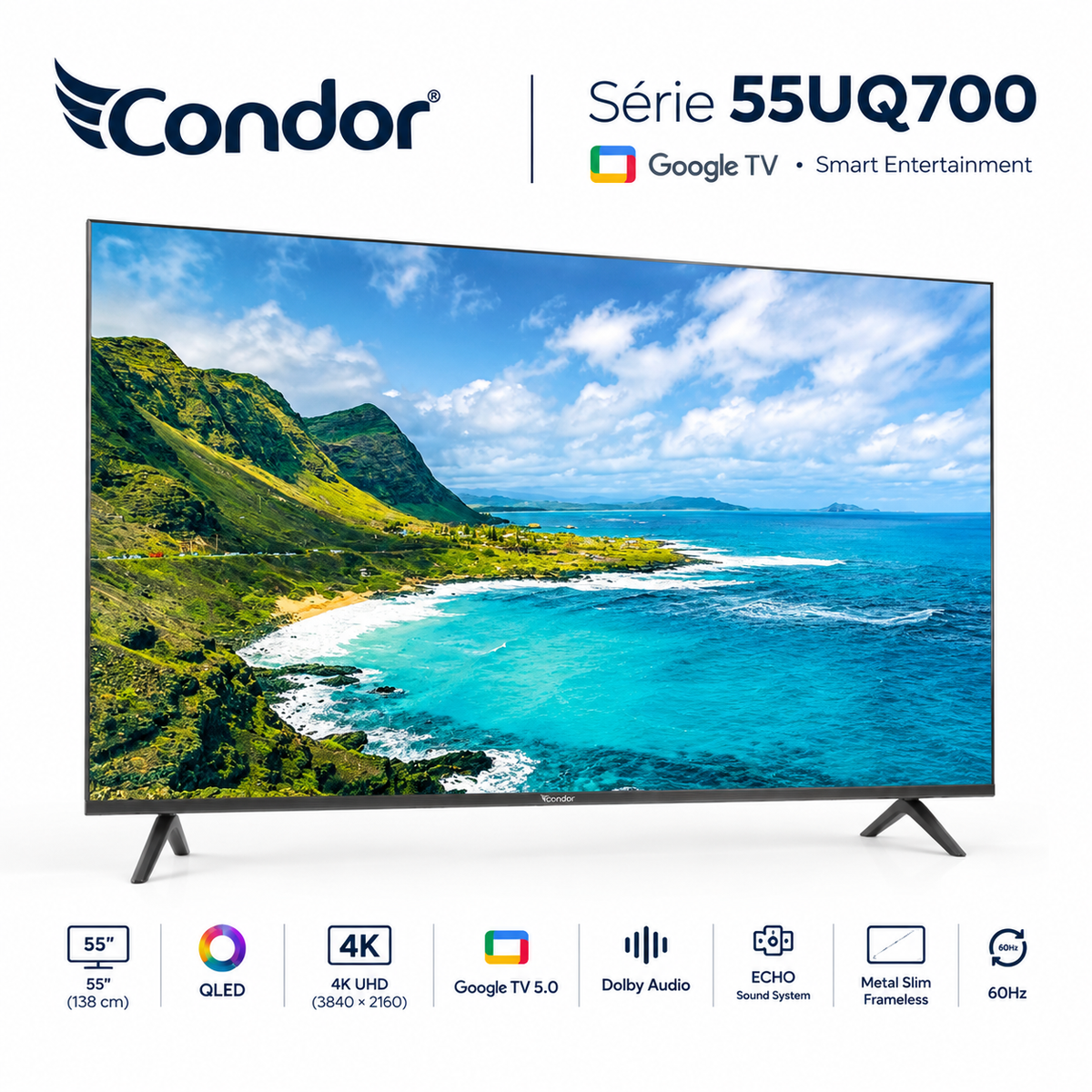 TV CONDOR Q7 55″ QLED Google TV 4K UHD