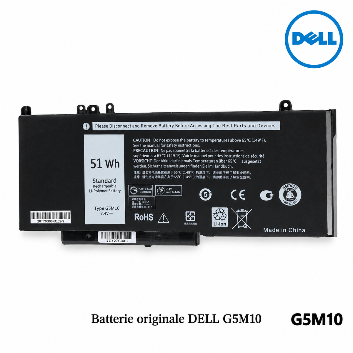 Batterie originale DELL G5M10 51WH