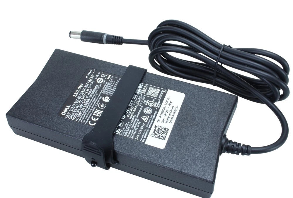 Chargeur Laptop Dell Original 130W 19.5V 6.7A – Fiche Noir avec Câble Trèfle En État Excellent