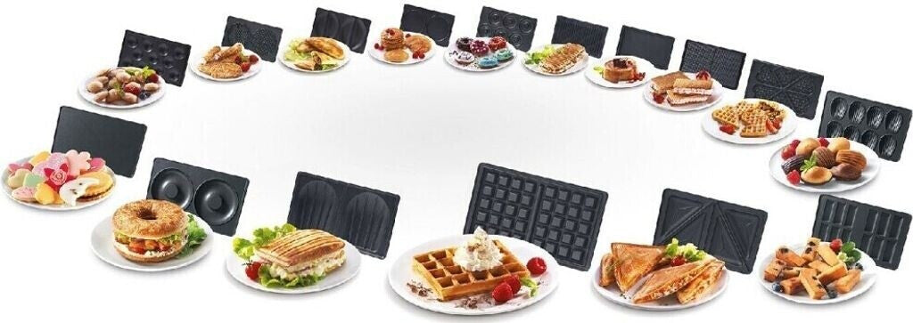 Tefal Snack Collection SW857D12 Appareil Gaufre et Grill - Plaques Interchangeables Antiadhésives