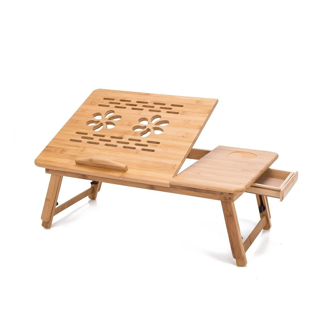 Table Laptop Bamboo BM60 Pliante – Refroidissement USB – Bois de Bambou