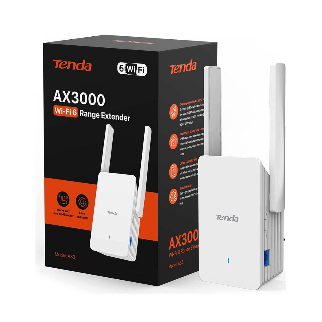 Tenda A33 AX3000 – Répéteur Wi-Fi 6 Dual Band