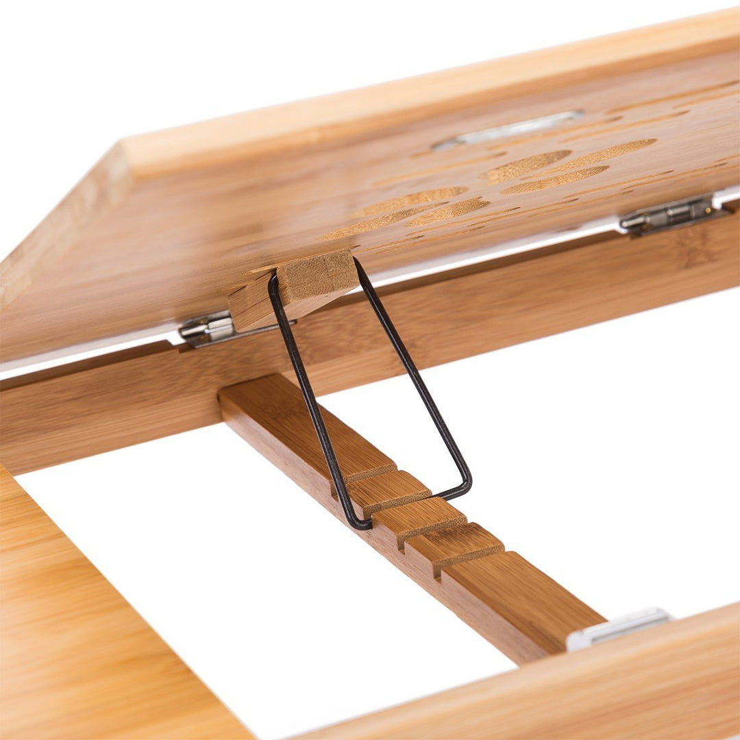Table Laptop Bamboo BM60 Pliante – Refroidissement USB – Bois de Bambou