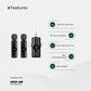 Green Lion GM-80X – Microphone sans fil 3-en-1 à réduction de bruit Noir
