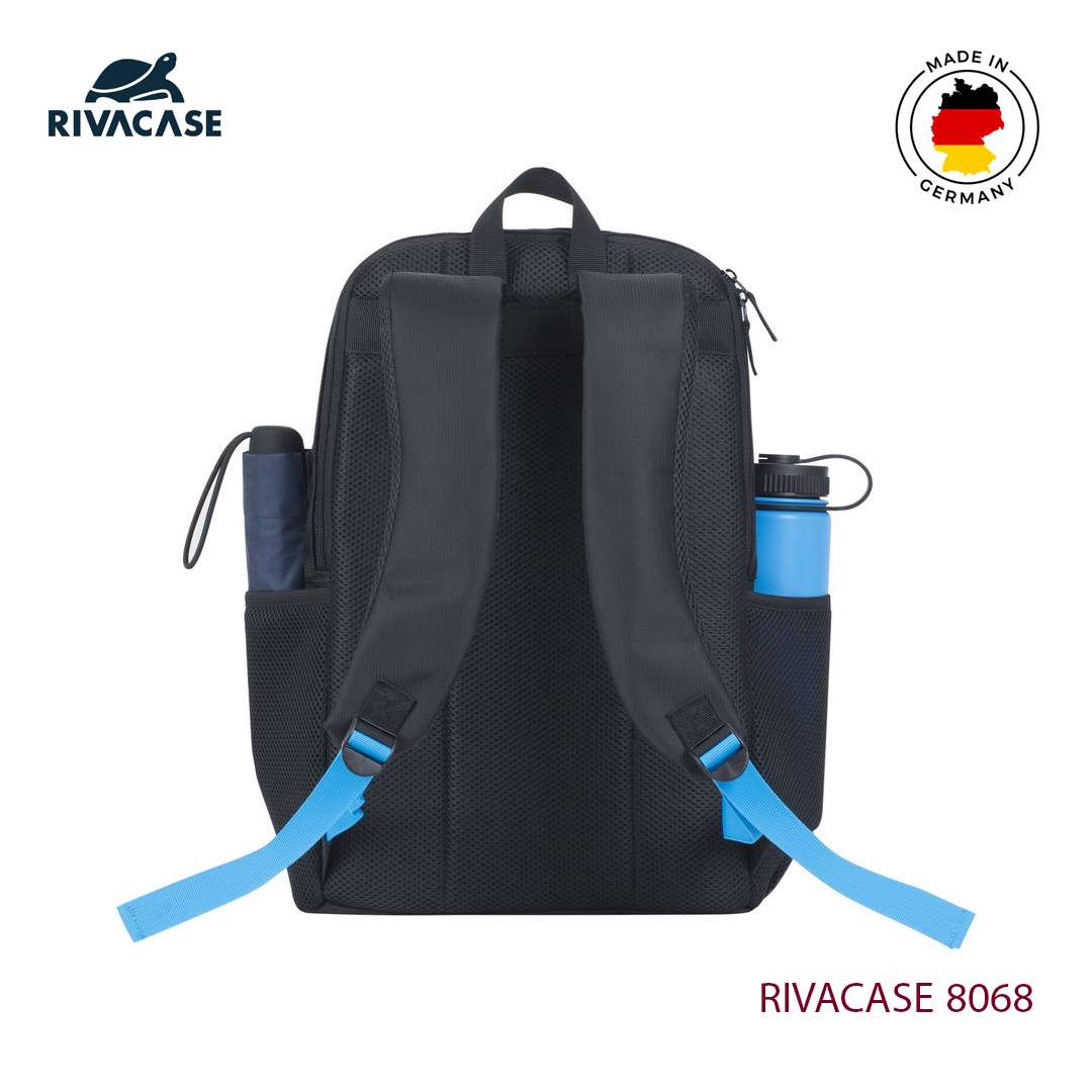 Sac a Dos PC Portable 15.6" RIVACASE 8068 Noir + Gourde Sport Offerte