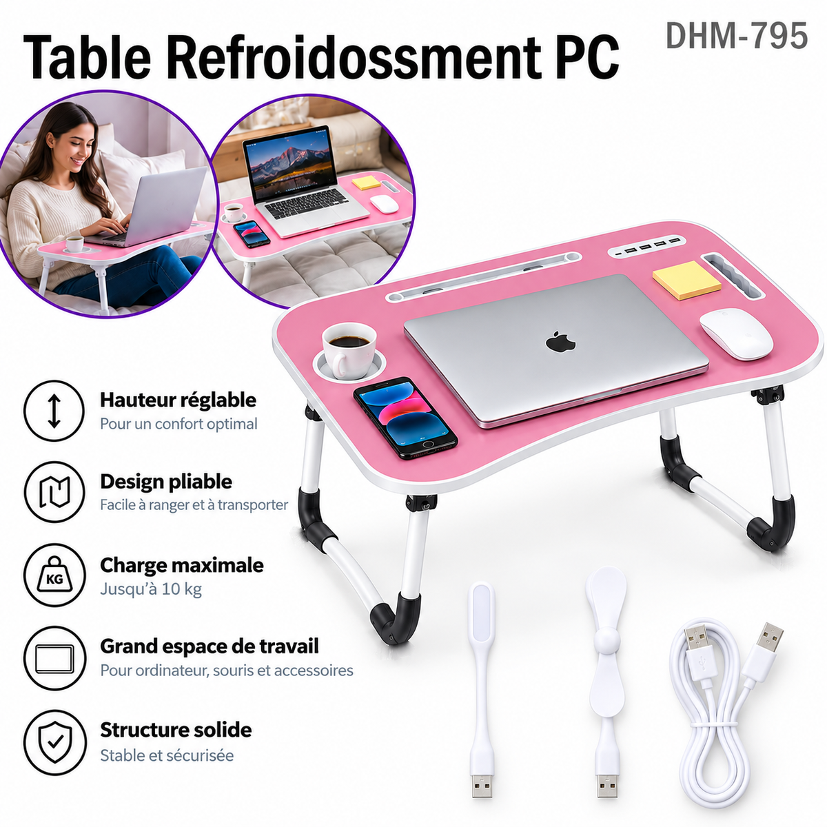 Table Refoidissement PC - DHM-795 - Rose