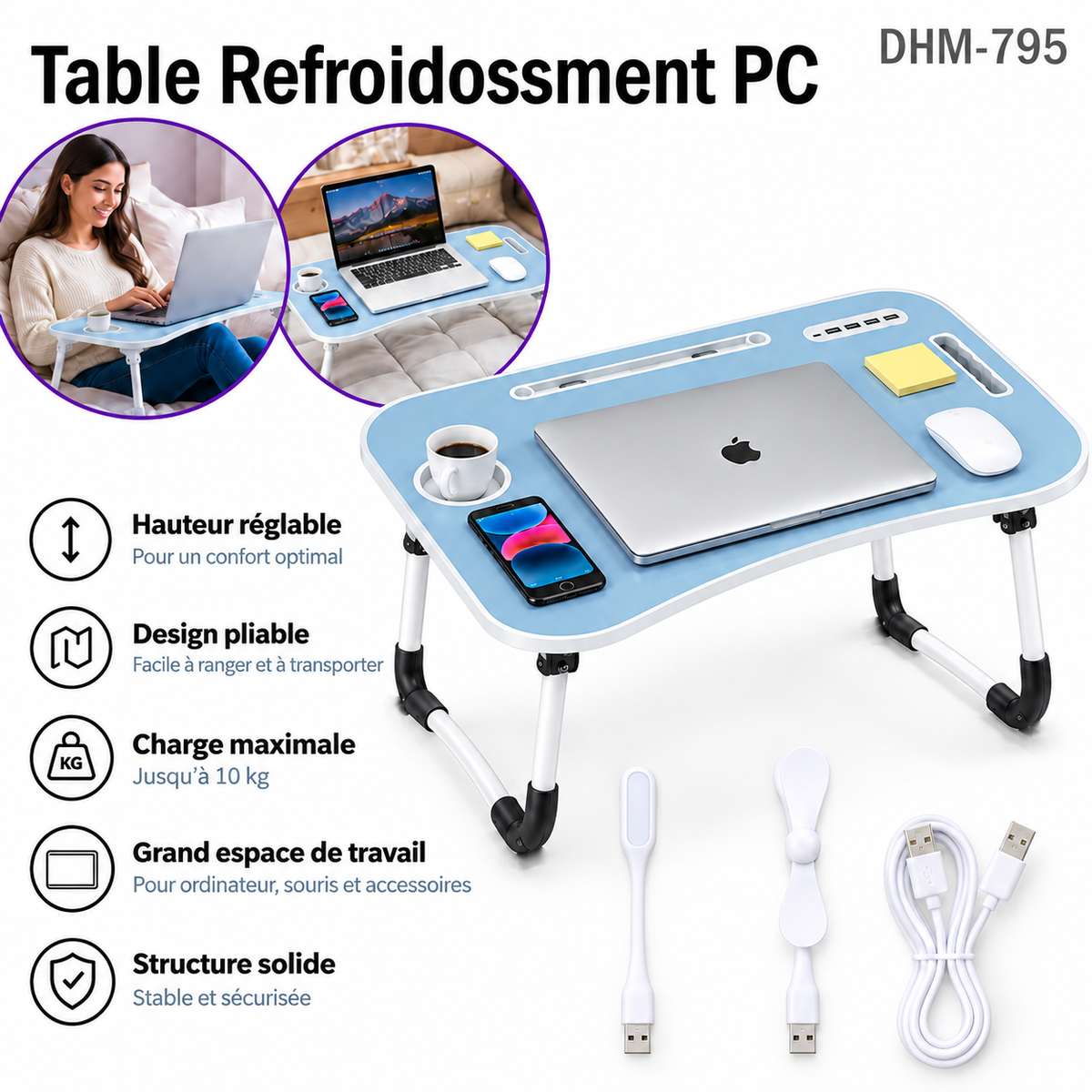 Table Refoidissement PC - DHM-795 - Blue