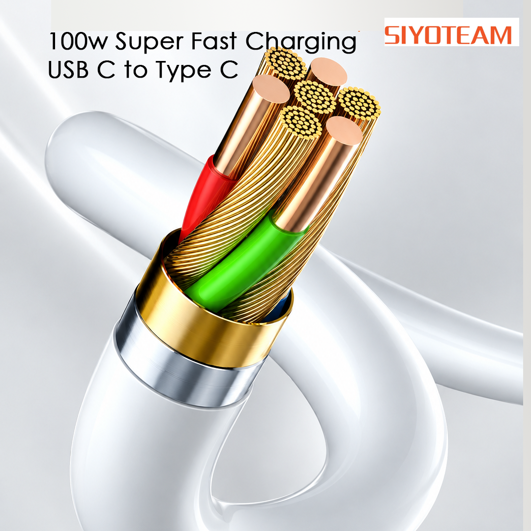 SIYOTEAM LC601C - Cable USB-C vers USB-C 100W PD 48Gbps Thunderbolt
