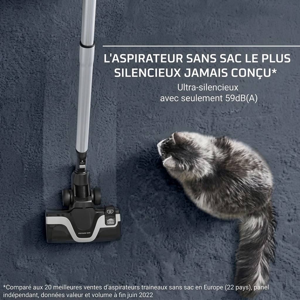 Aspirateur Sans Sac Ultra Silencieux 59dB 500W 2.5L Silence Force Cyclonic Effitech Rowenta RO7936EA