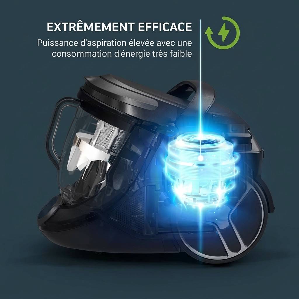 Aspirateur Sans Sac Ultra Silencieux 59dB 500W 2.5L Silence Force Cyclonic Effitech Rowenta RO7936EA