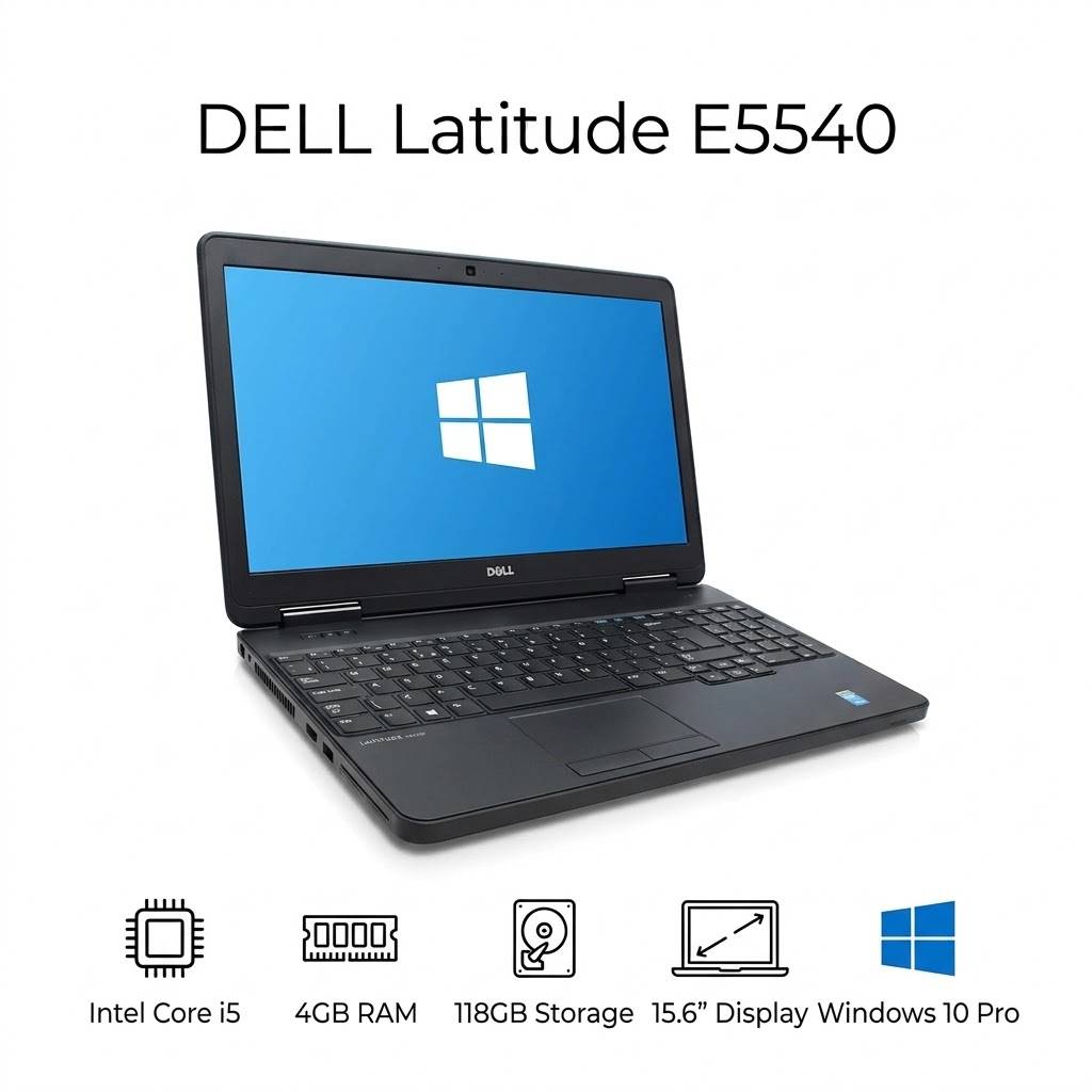 Dell Latitude E5540 – Intel® Core™ i5-4300U - RAM 4GB - SSD 128GB - Écran 15.6″ Full HD - Utilisé – Excellent État