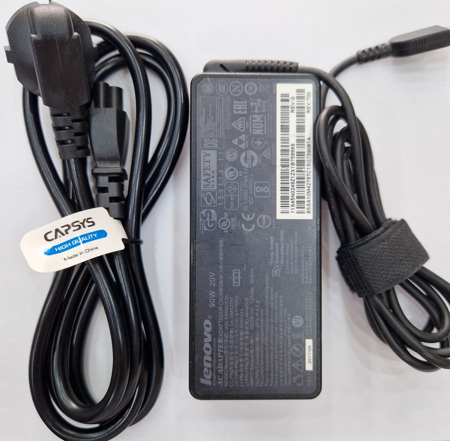 Chargeur Laptop Lenovo Original 90W 20V 4.5A – USB jaune avec Câble Trèfle En excellent état