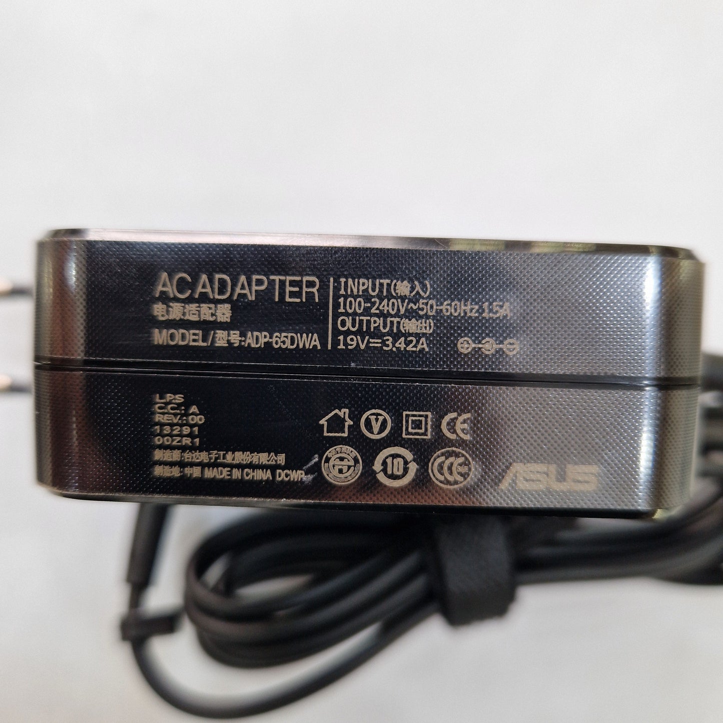 Chargeur Laptop Asus Original 65W 19V 3.42A – Fiche Noir État Neuf