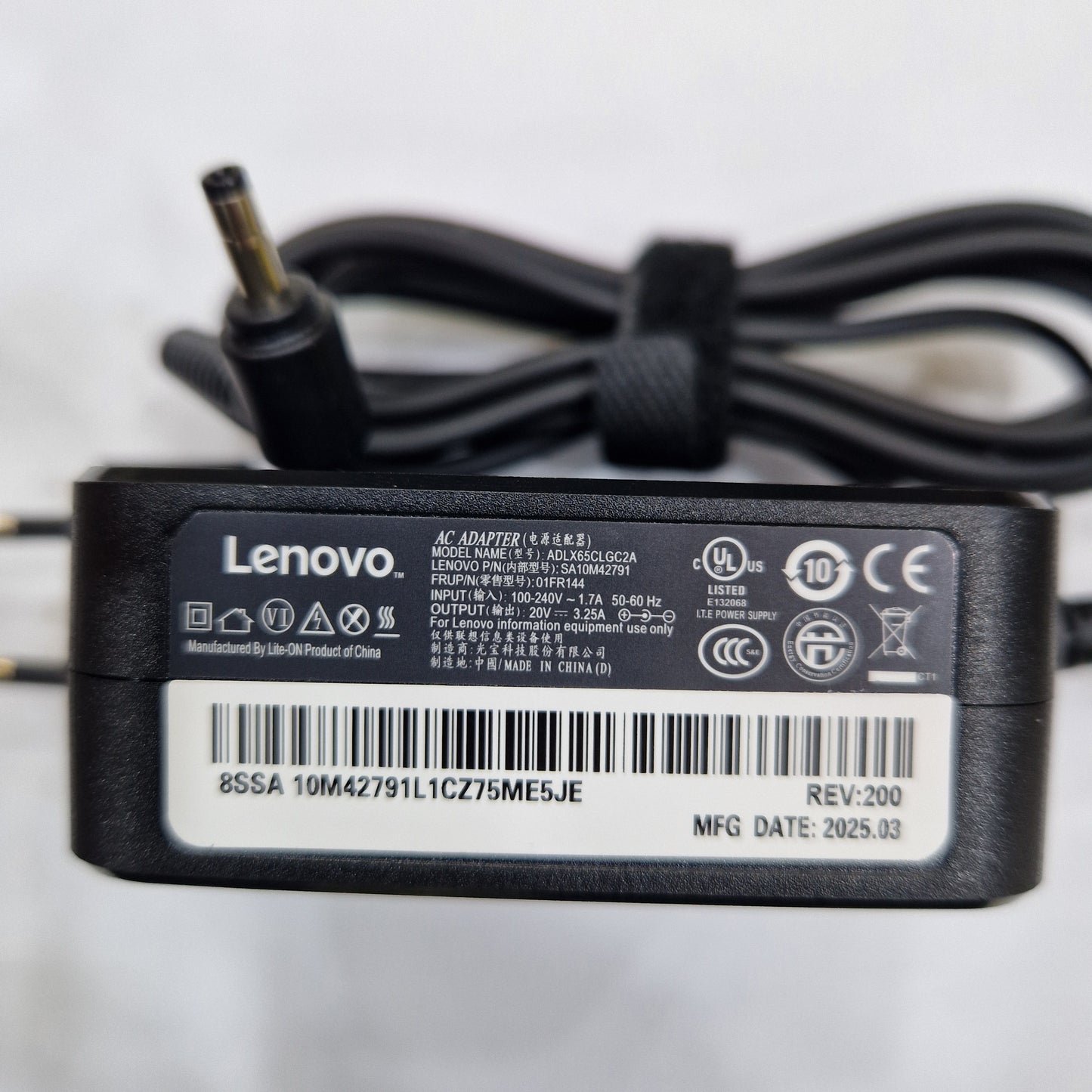 Chargeur Laptop Lenovo Original 65W 20V 3.25A Fiche ideapad État Neuf