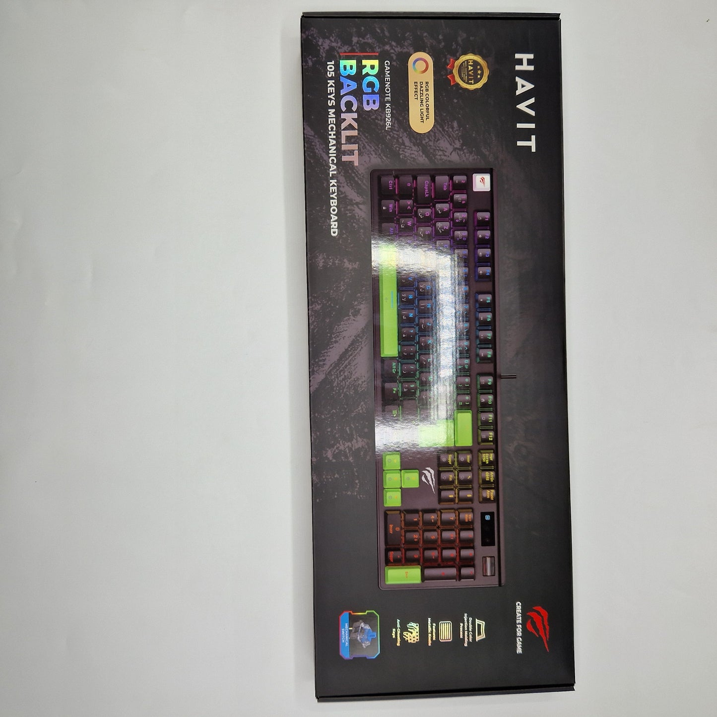 Clavier Gaming Mécanique HAVIT 105 Touches – Effet Lumineux RGB KB926L