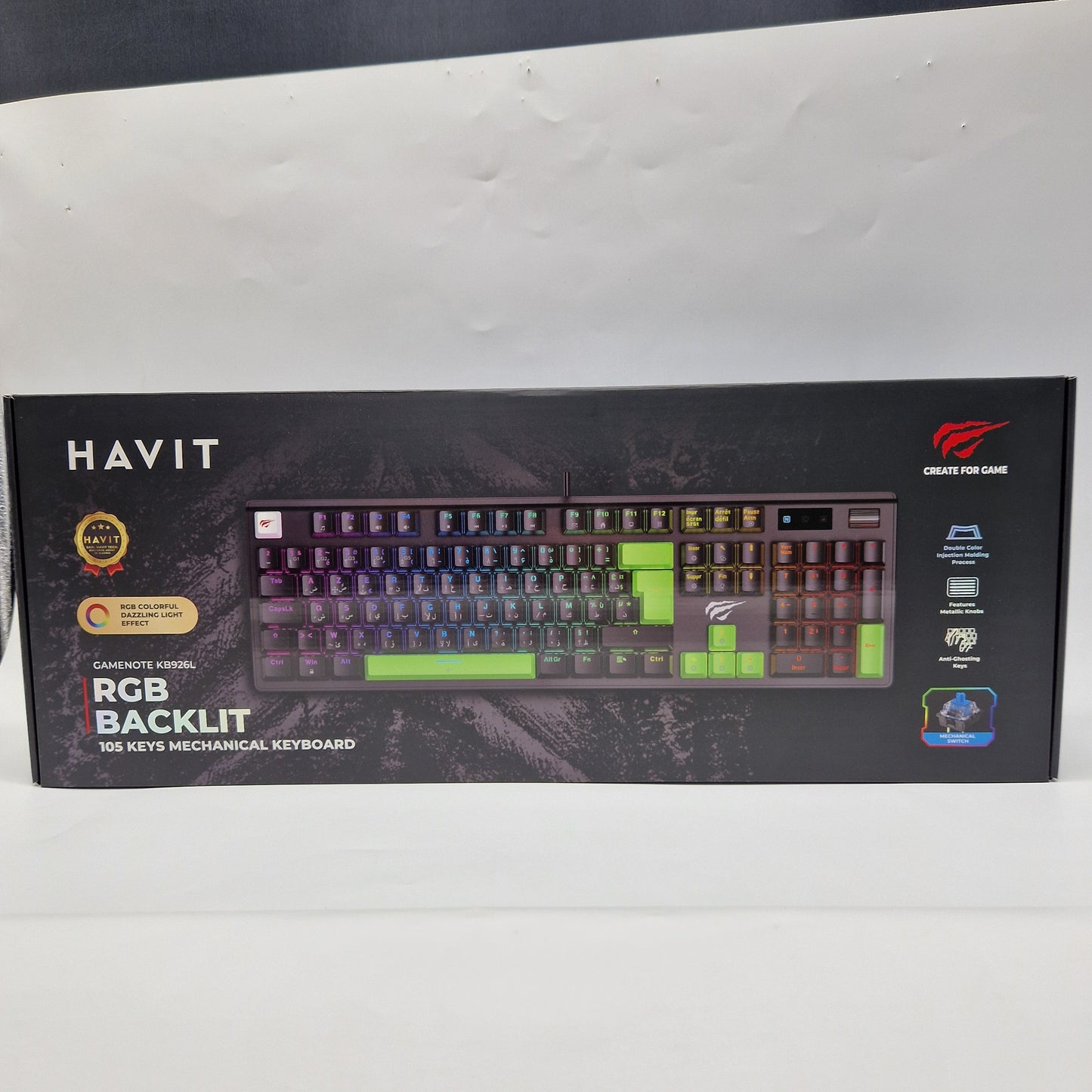 Clavier Gaming Mécanique HAVIT 105 Touches – Effet Lumineux RGB KB926L
