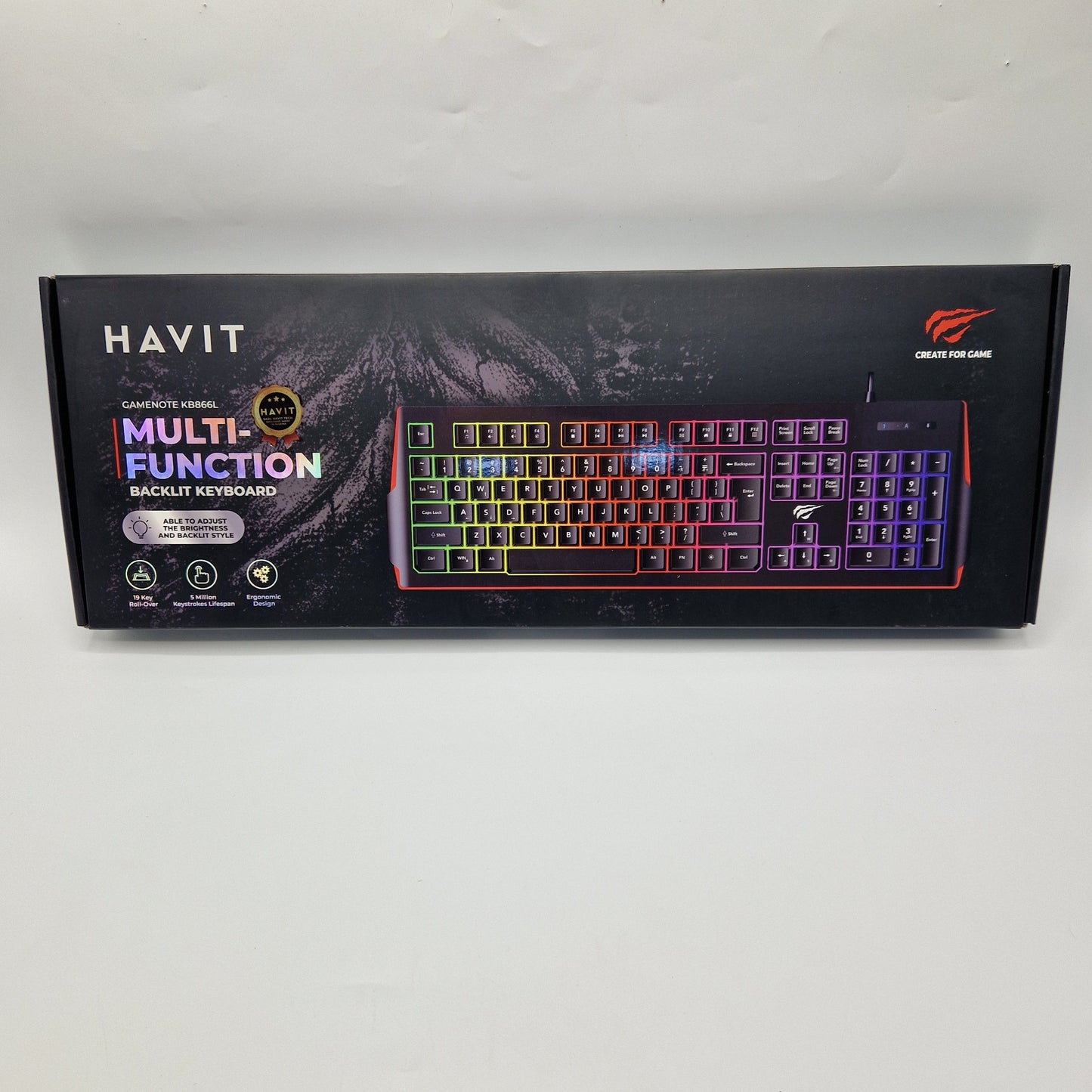 HAVIT KBB66L Clavier Multifonction Rétroéclairé – Gaming RGB
