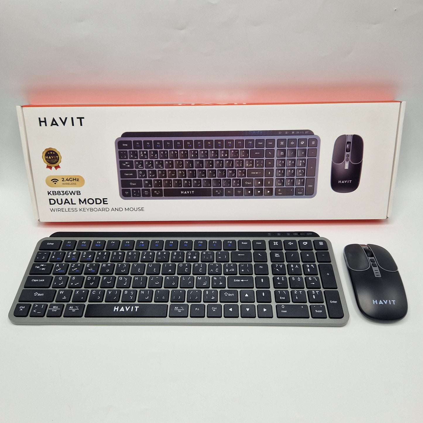 Kit Combo Clavier Souris Sans Fil HAVIT – Double Mode 2,4 GHz – KB836WB