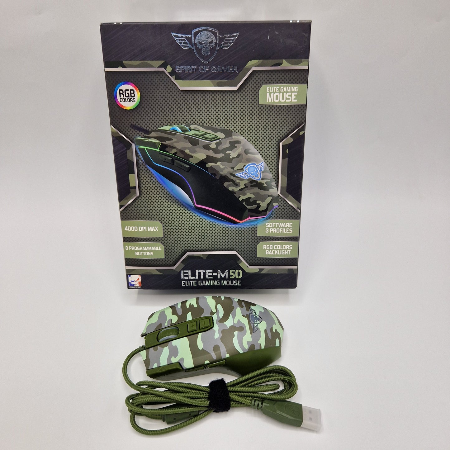 Souris Gaming Spirit of Gamer Elite M50 Camouflage 4000 DPI RGB