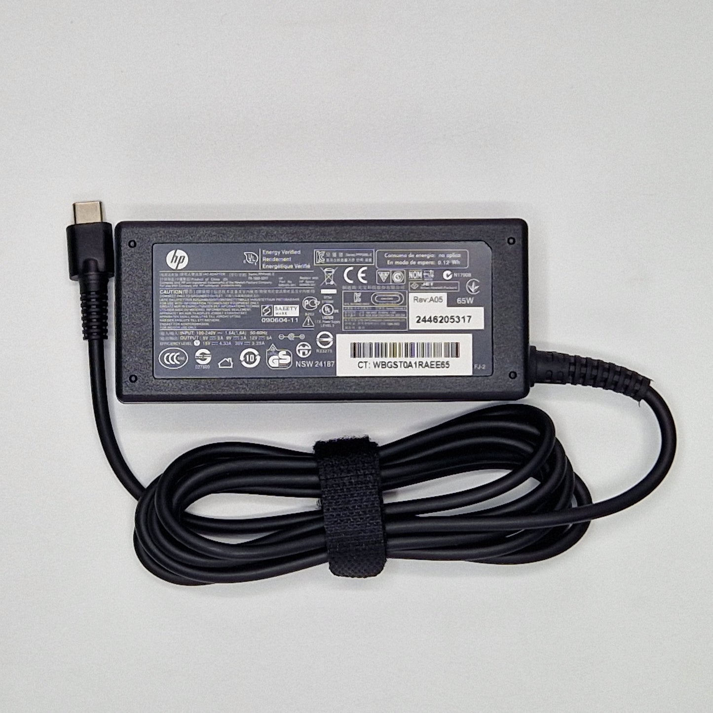 Chargeur Laptop HP Original 65W 20V 3.25A – Fiche TYPE-C avec Câble Trèfle Excellent État